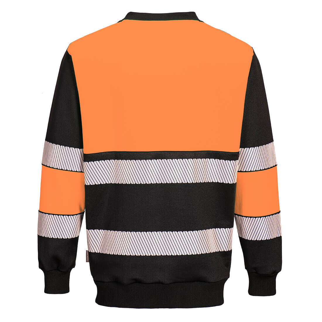 Portwest PW376 PW3 Hi-Vis Class 1 Sweatshirt in Orange/Black, back view