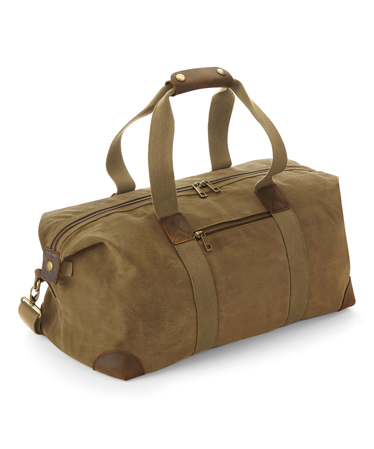 Quadra Heritage waxed canvas holdall in Desert Sand, front view