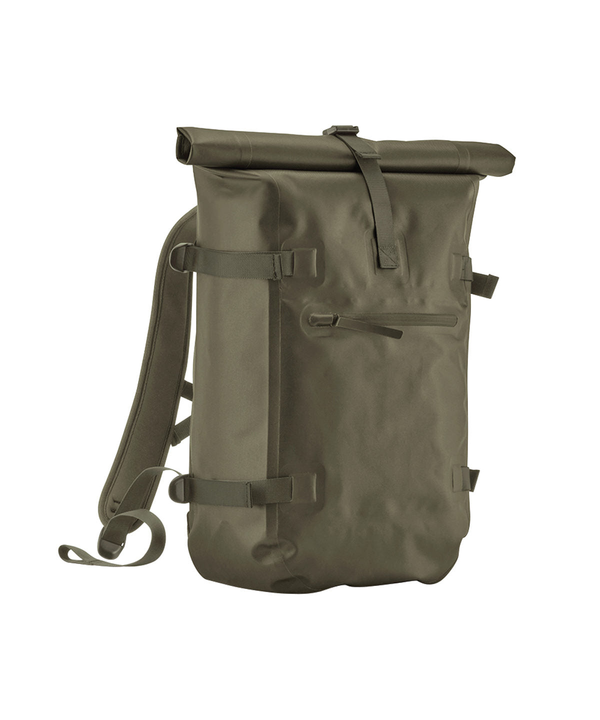 Quadra Waterproof roll-top in Covert Green, front view