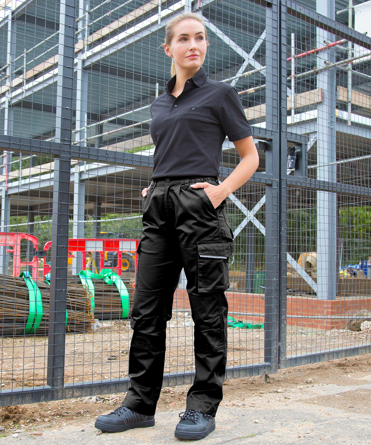 Result Workguard Women's action trousers in Black, lifestyle photo