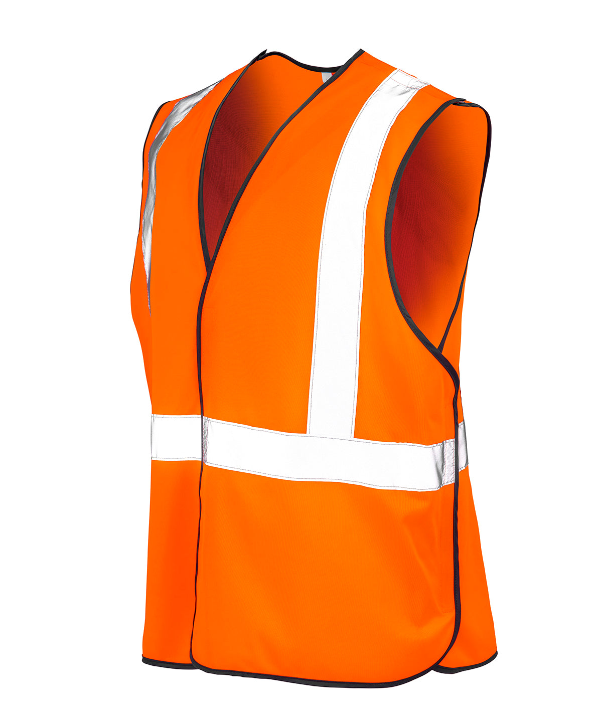 Result Recycled Anti-entanglement vest in Fluorescent Orange, front view