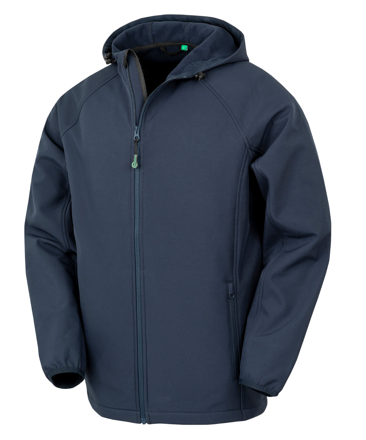 Result Recycled 3-layer printable hooded softshell in Navy, front view