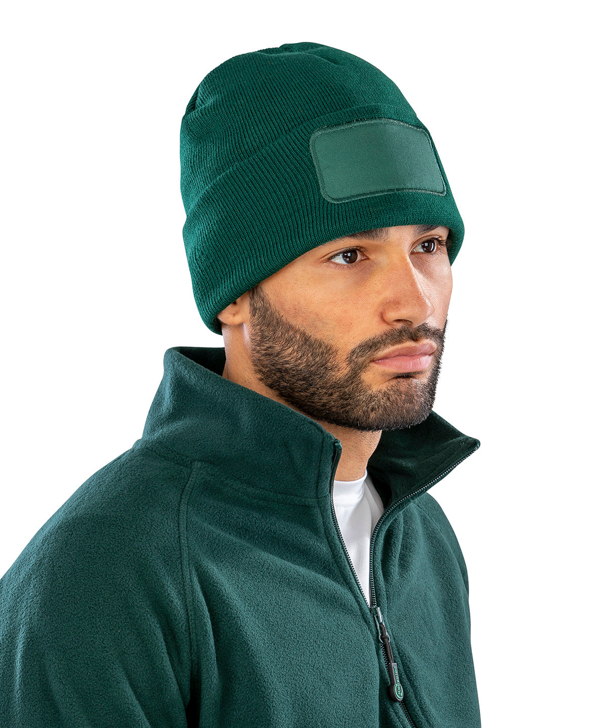 Result Recycled Double knit printers beanie, lifestyle photo