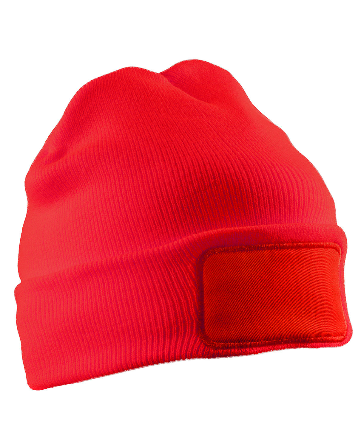 Result Recycled Double knit printers beanie in Red, front view