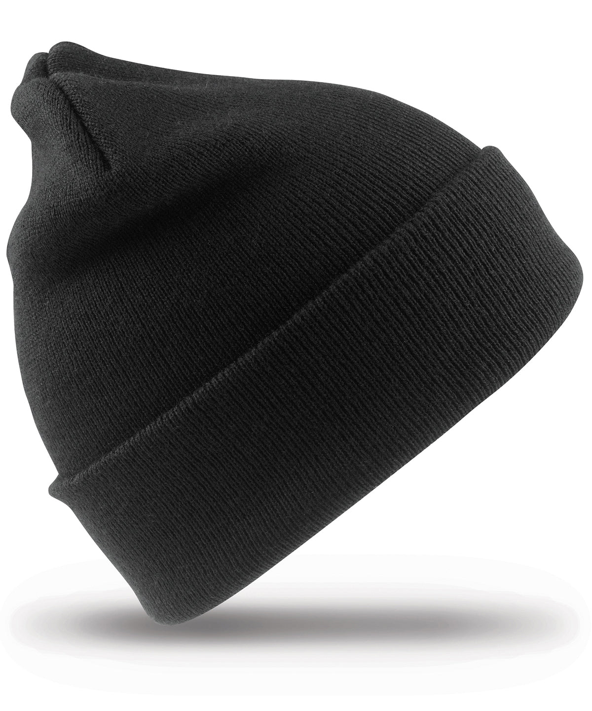 Result Recycled Woolly ski hat in Black, front view