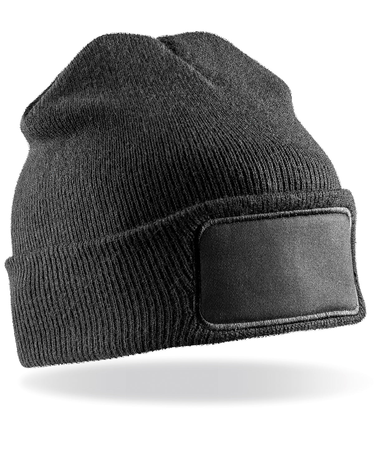 Result Recycled ThinsulateTM printers beanie in Black, front view