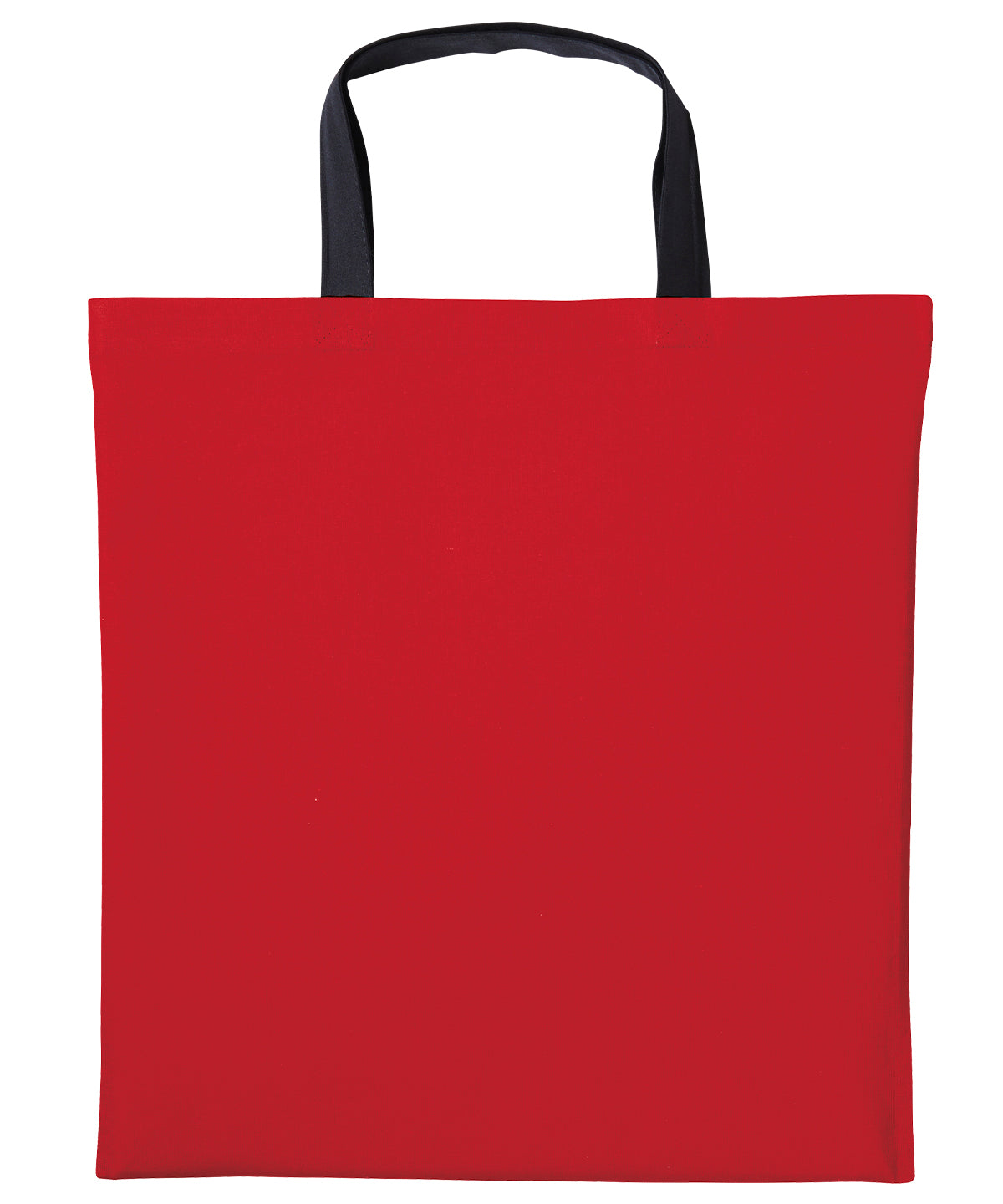 Nutshell Varsity cotton shopper short handle in Fire Red/Black, front view