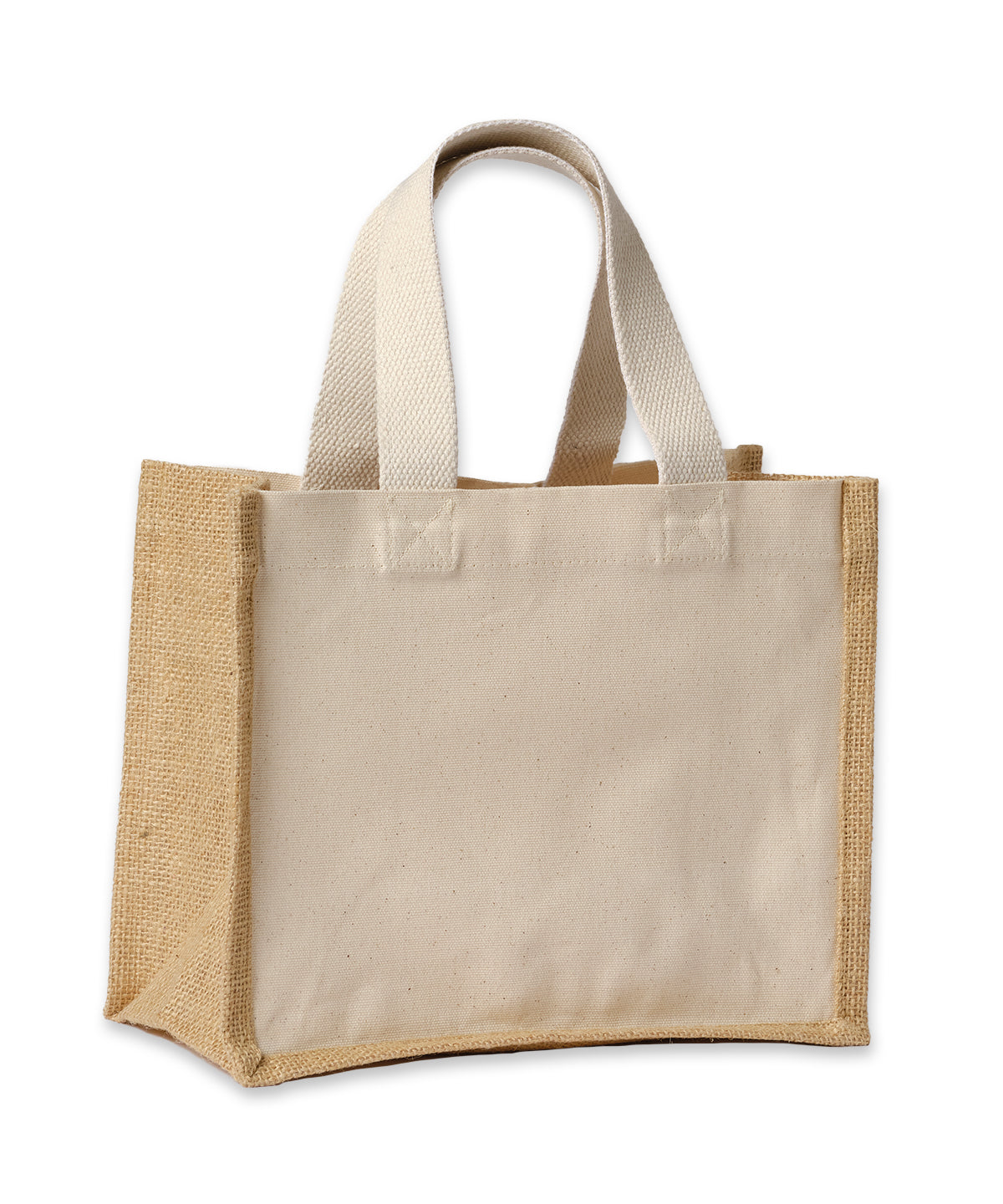 Nutshell Jute canvas panel shopper in Natural/Natural, front view