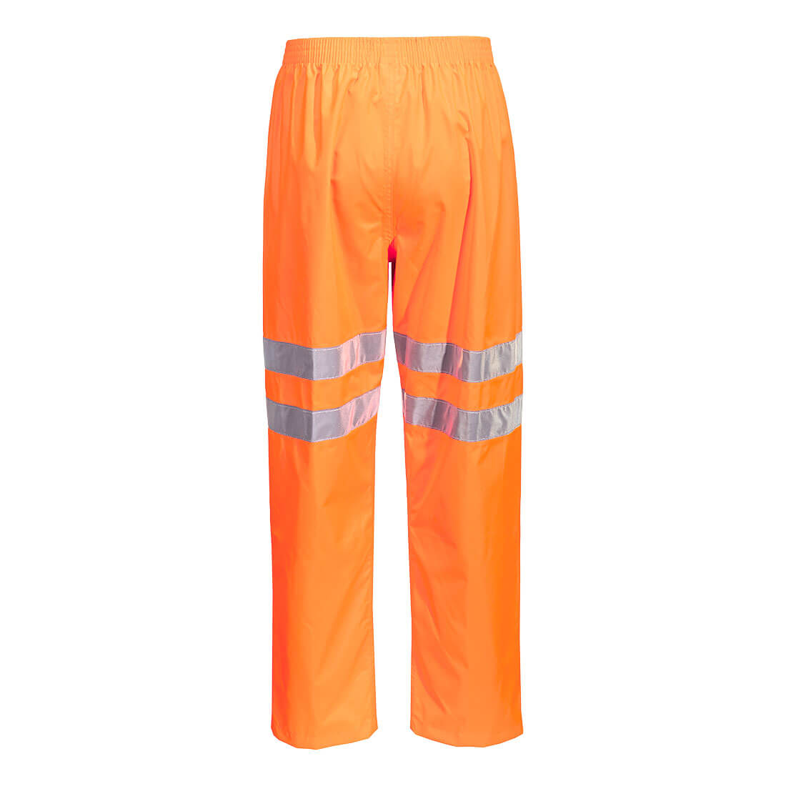 Portwest RT31 Hi-Vis Rain Traffic Trousers in Orange, back view