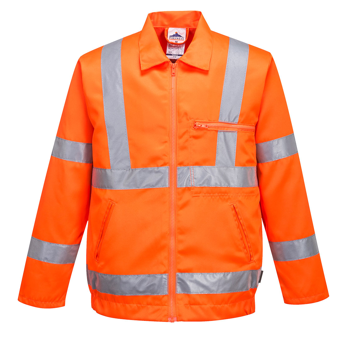 Portwest Hi-Vis Polycotton Bomber Jacket in Orange, main product image