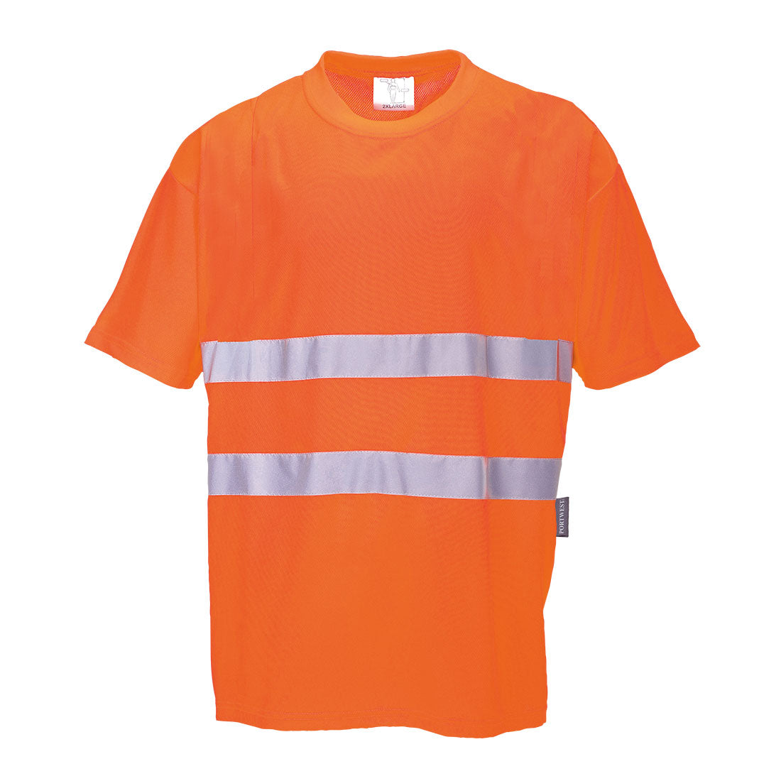 Portwest Hi-Vis Cotton Comfort T-Shirt S/S in Orange, main product image