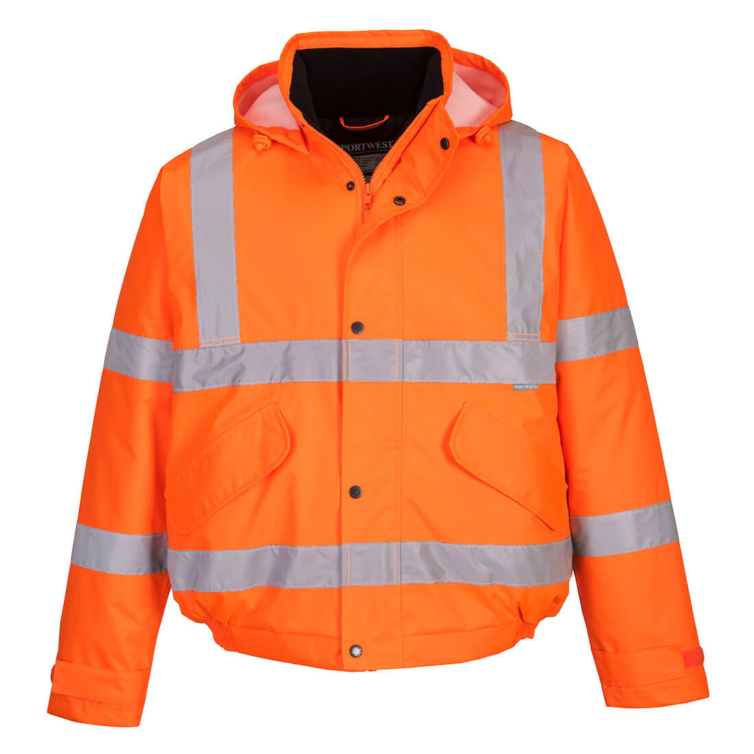 Portwest Hi-Vis Winter Bomber Jacket in Red, main product image