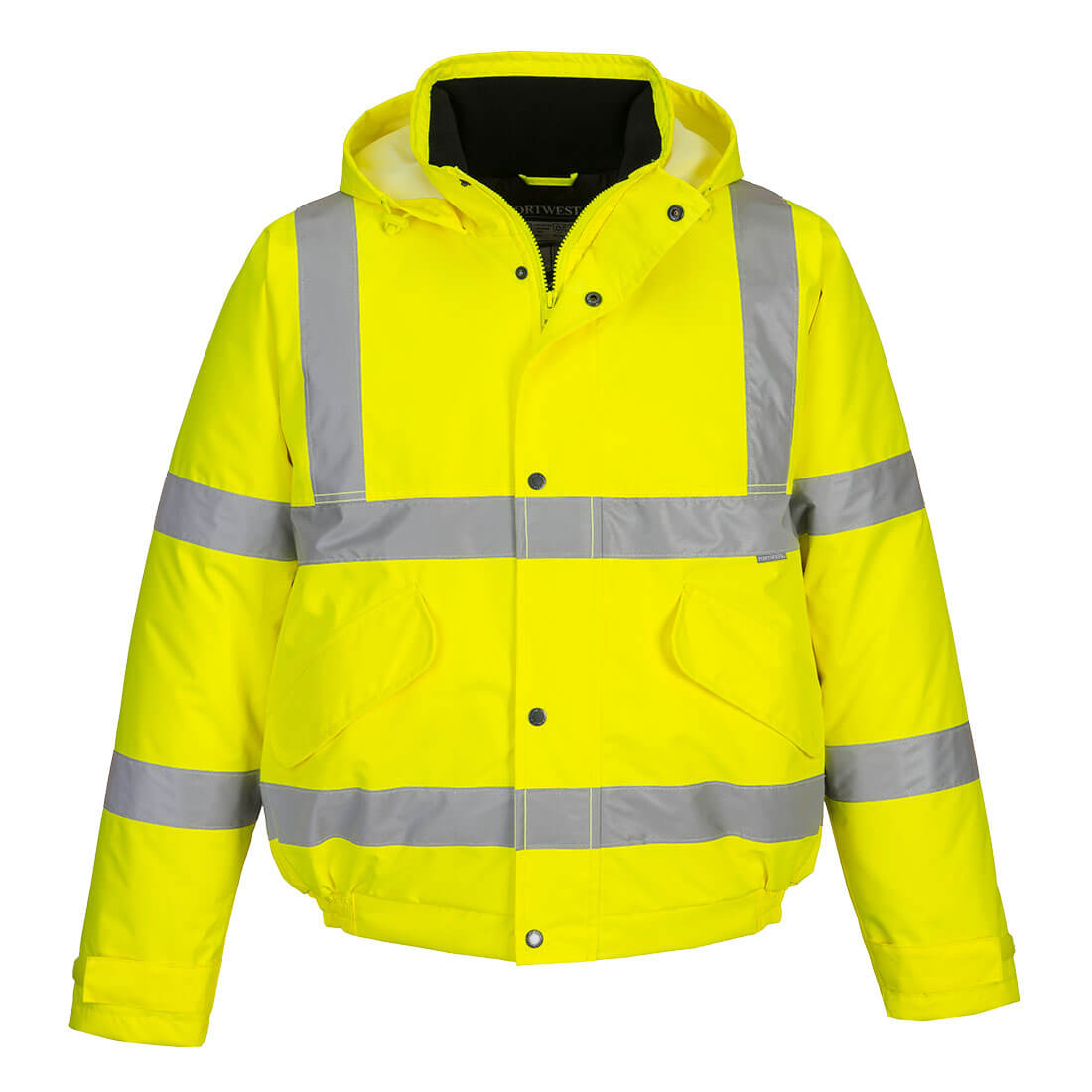 Portwest Hi-Vis Winter Bomber Jacket in Yellow, image 3