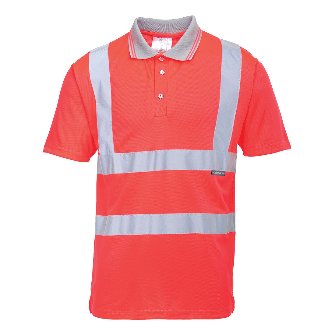 Portwest Hi-Vis Polo Shirt S/S in Red, main product image