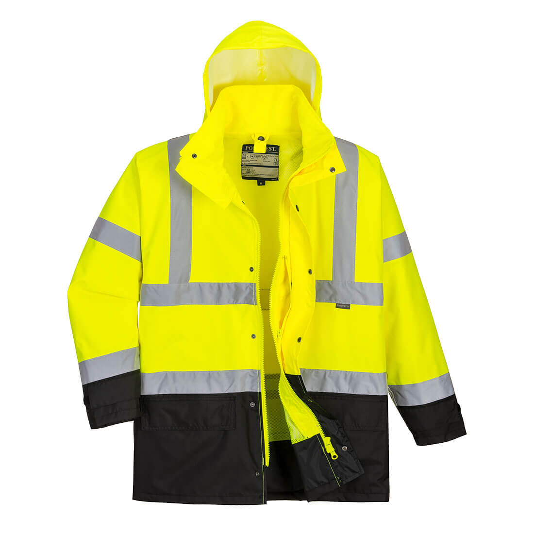Portwest Hi-Vis 5-in-1 Contrast Executive Jacket in Yellow/Black, image 3