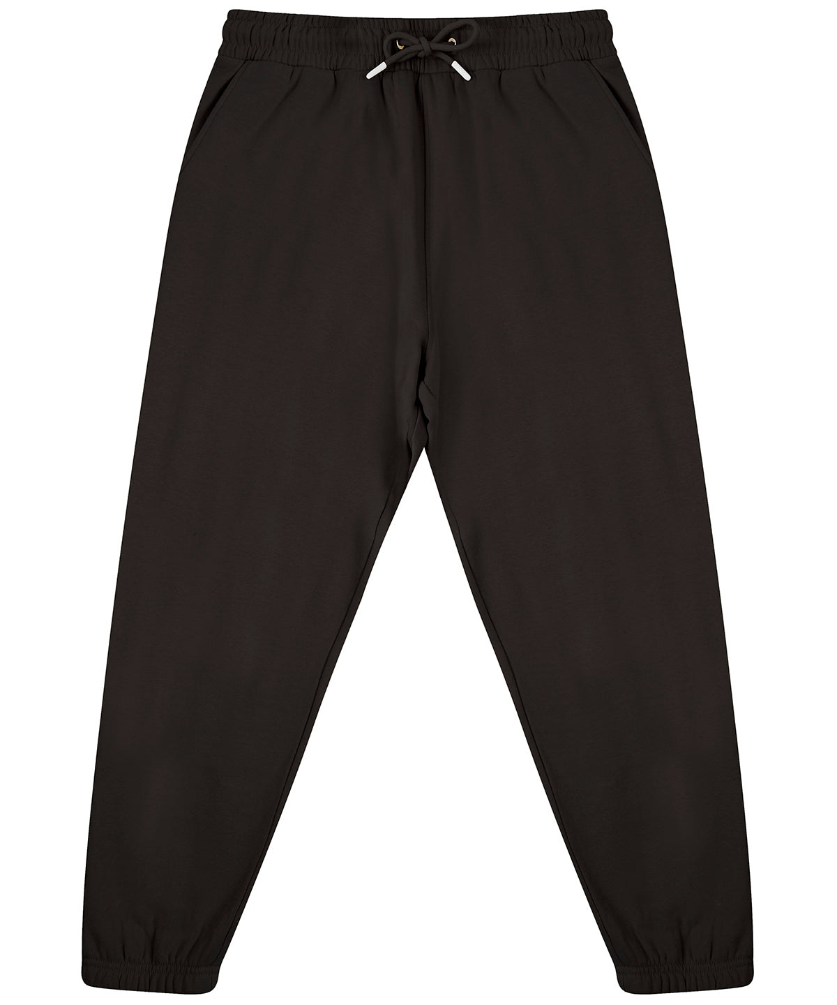 SF Unisex sustainable fashion cuffed joggers in Black, front view