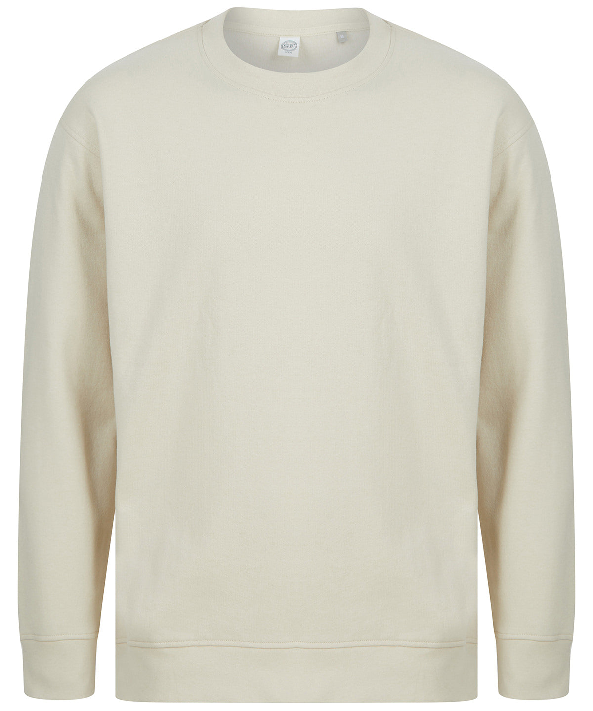 SF Unisex sustainable fashion sweat in Light Stone, front view