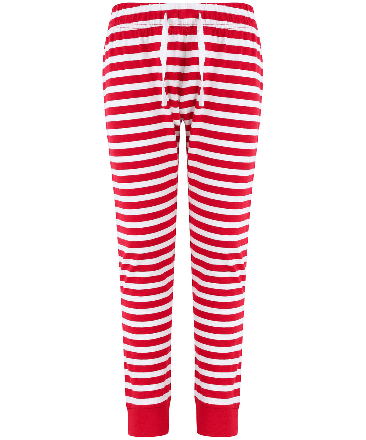 SF Kids cuffed lounge pants in Red/White Stripes, front view