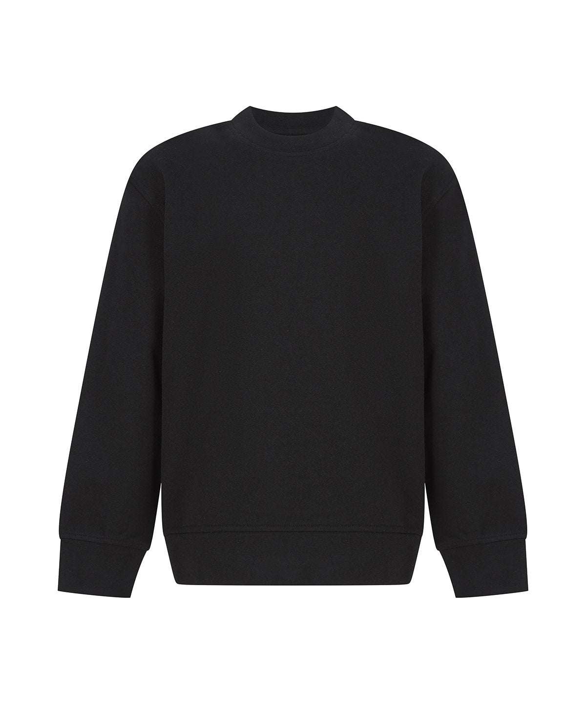 SF Kids sustainable fashion curved hem sweatshirt in Black, front view