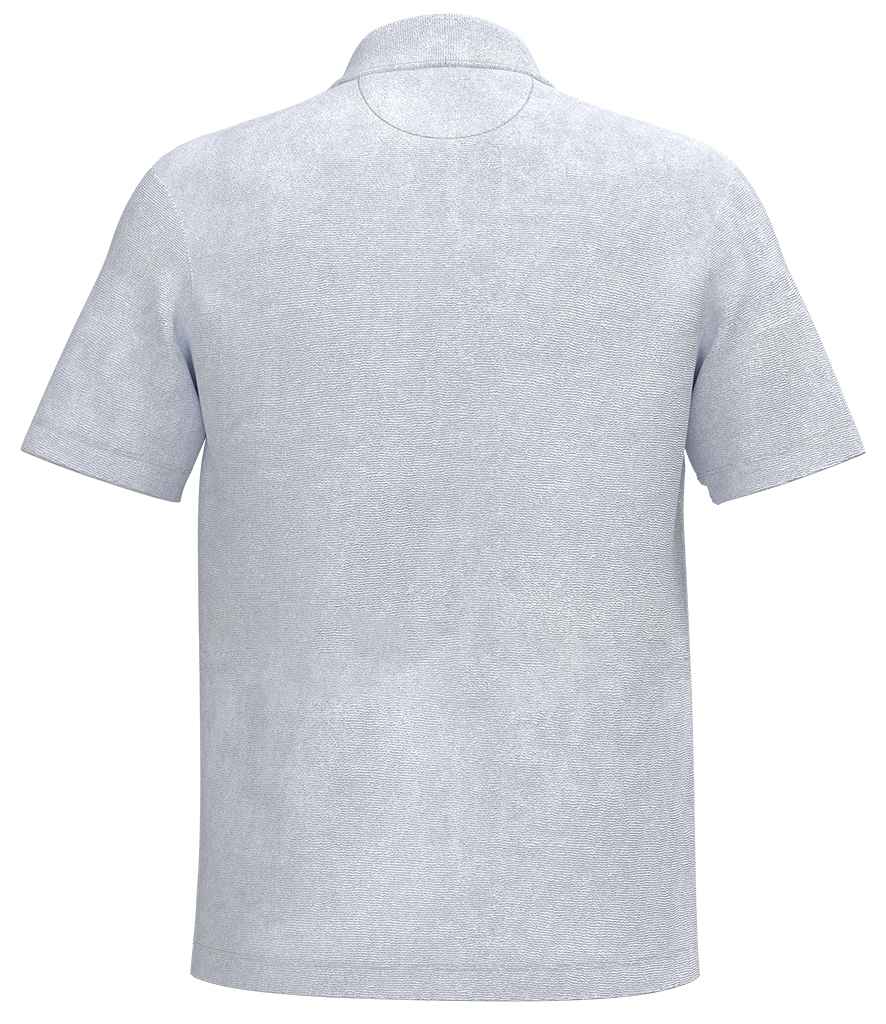 Spasso Terry Towel Polo Shirt in White, back view