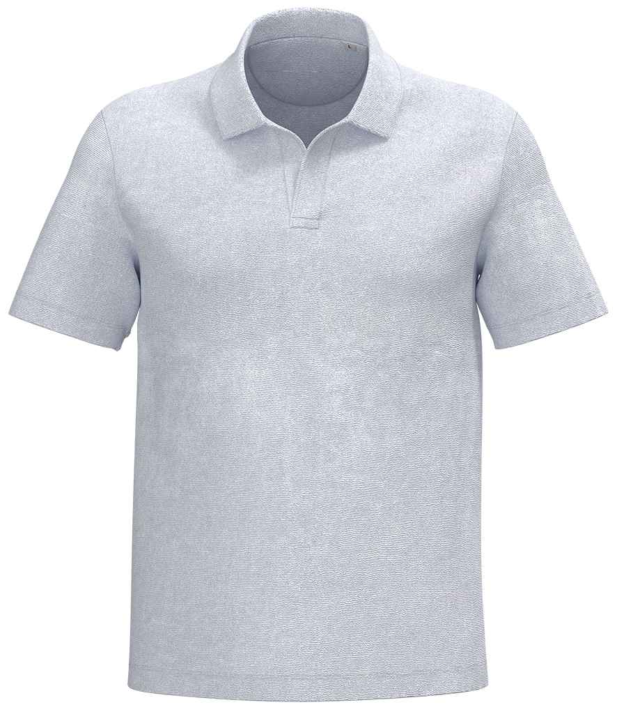 Spasso Terry Towel Polo Shirt in White, front view