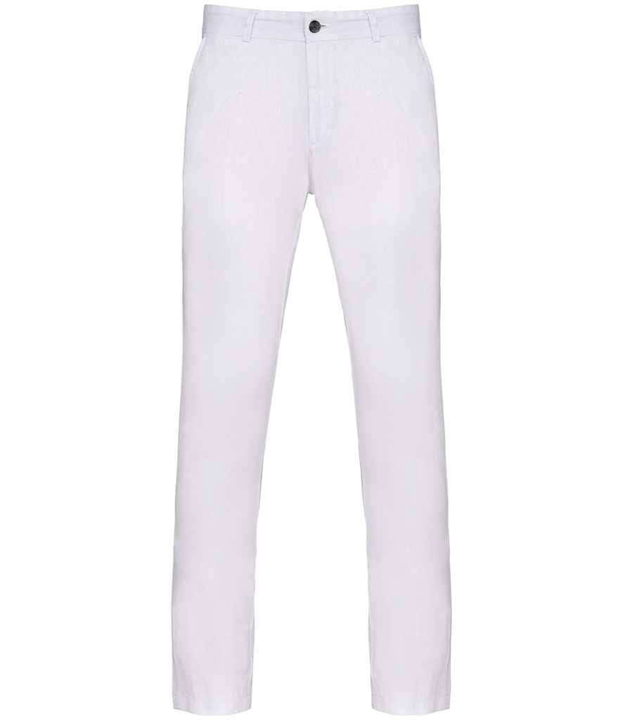 Spasso Linen Trousers in White, front view