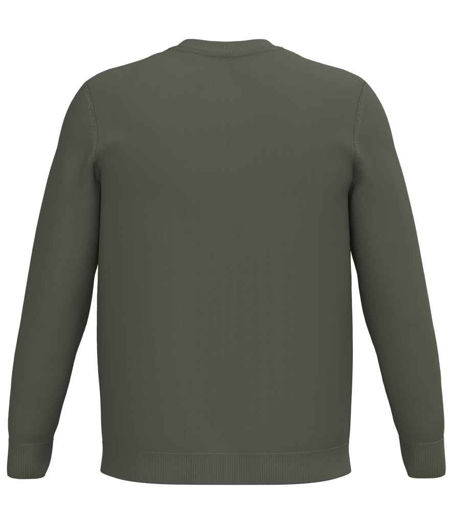 Spasso Round Neck Jumper in Organic Khaki, back view