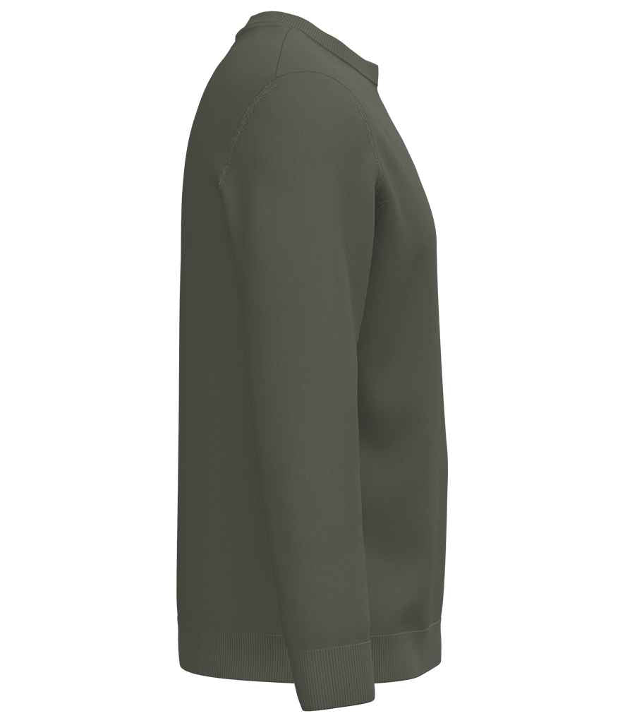 Spasso Round Neck Jumper in Organic Khaki, side view