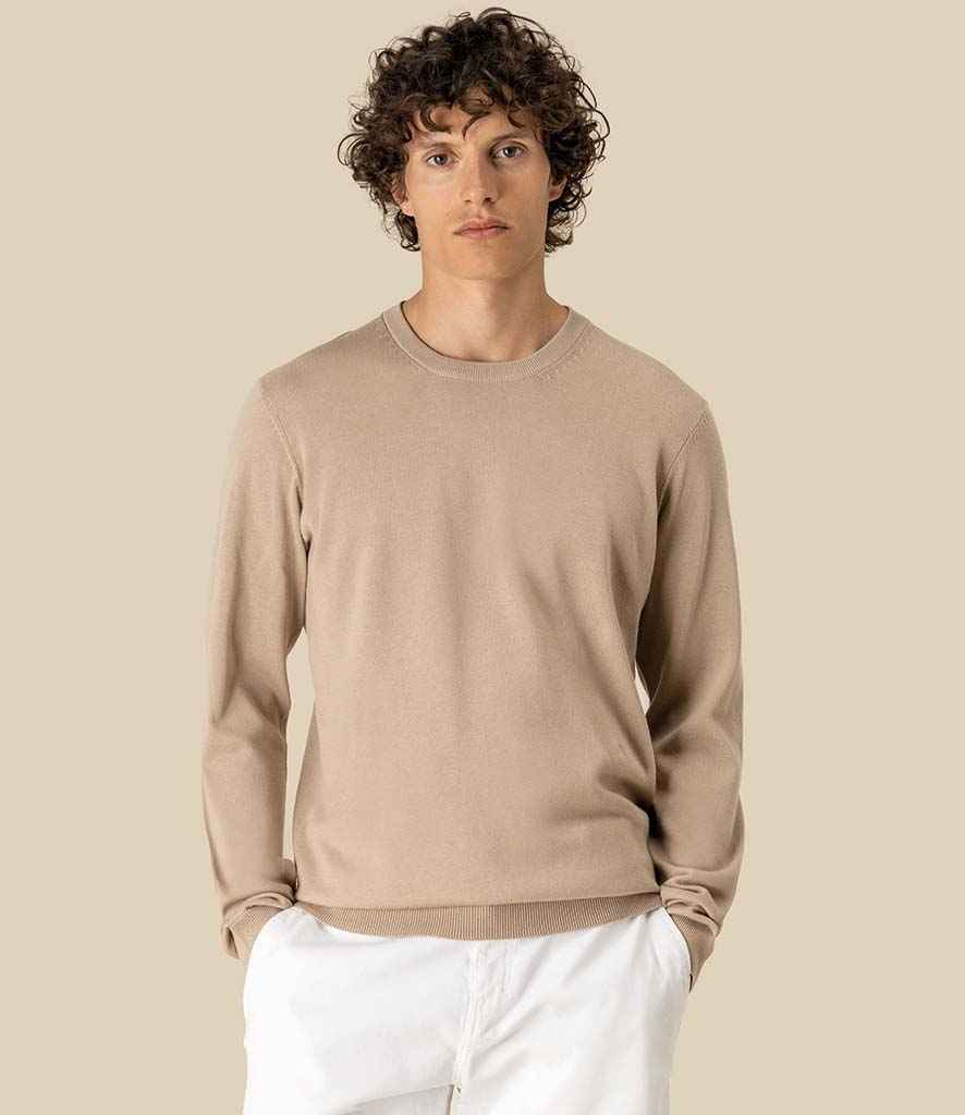 Spasso Round Neck Jumper in Wet Sand