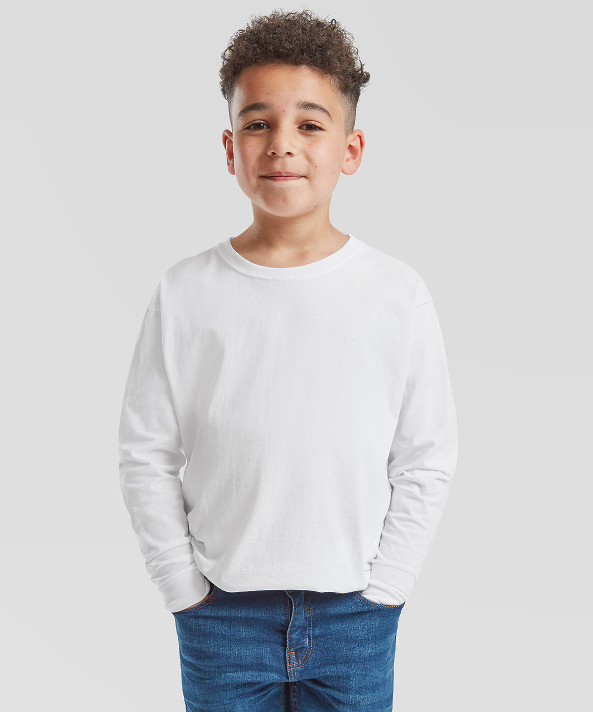 Fruit of the Loom Kids long sleeve valueweight T, lifestyle photo