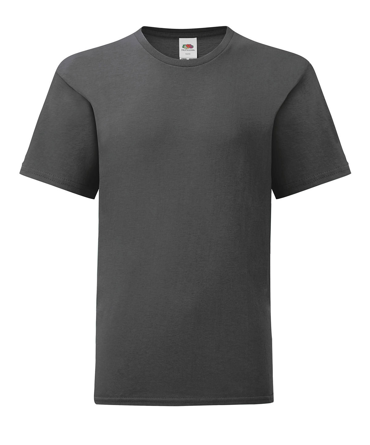 Fruit of the Loom Kids iconic 150 T in Light Graphite, front view