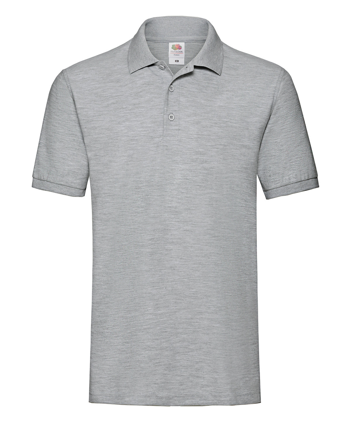 Fruit of the Loom Premium polo in Athletic Heather, front view
