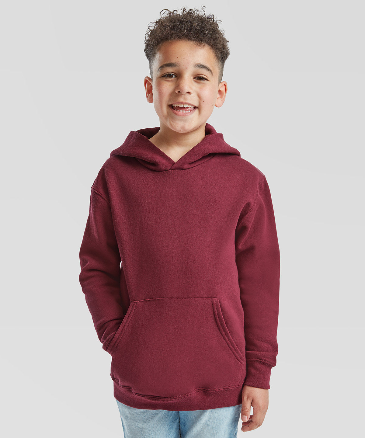 Fruit of the Loom Kids classic hooded sweatshirt, lifestyle photo