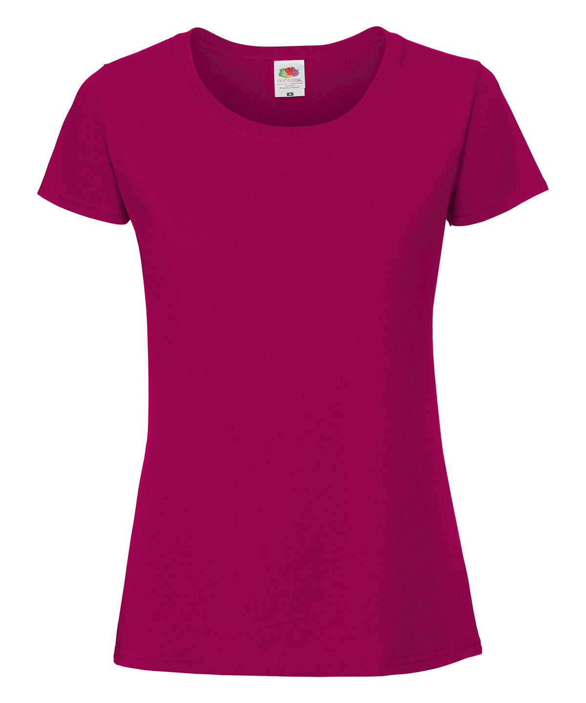 Fruit of the Loom Women's Iconic 195 ringspun premium t-shirt in Cranberry, front view