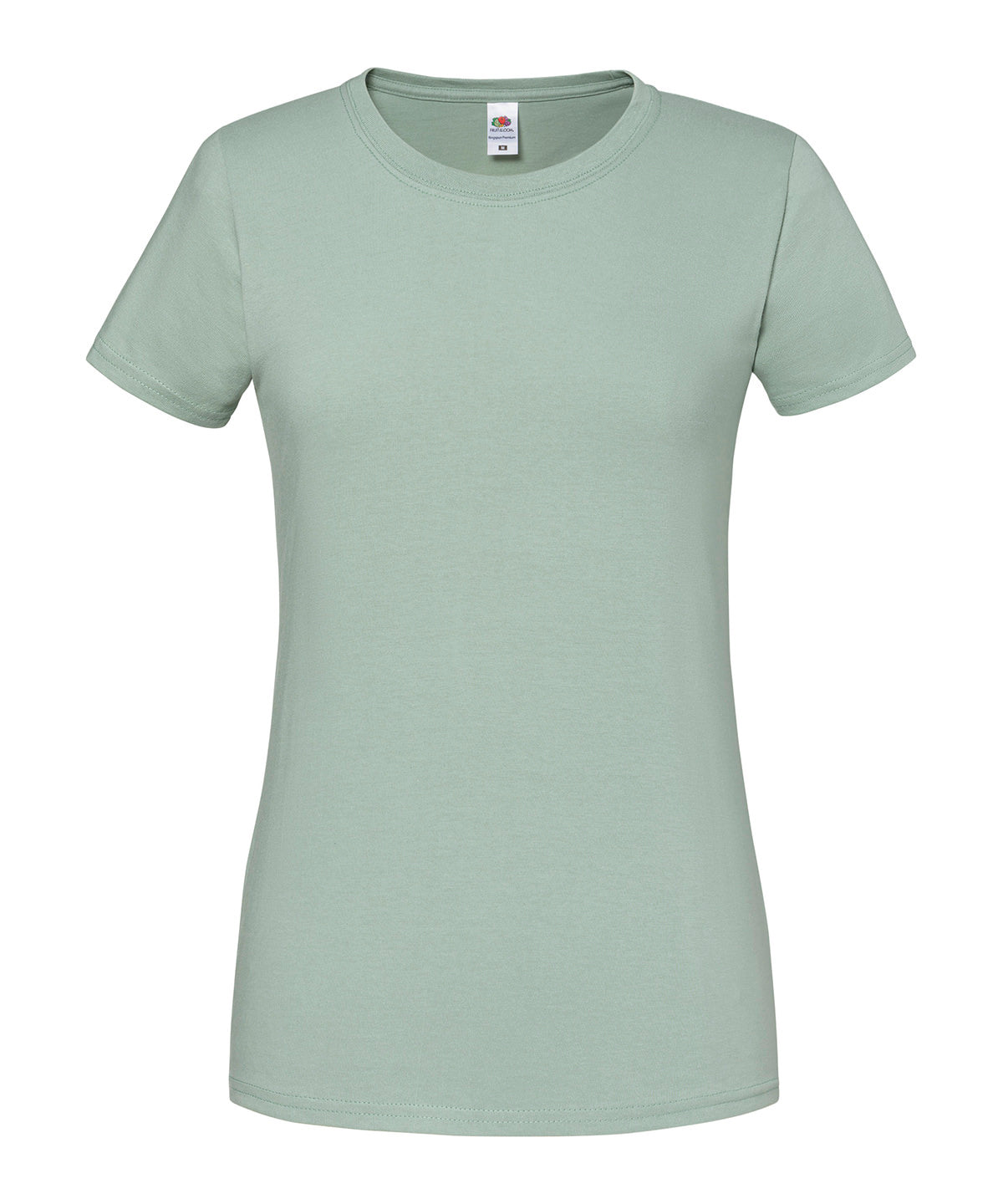 Fruit of the Loom Women's Iconic 195 ringspun premium t-shirt in Sage, front view
