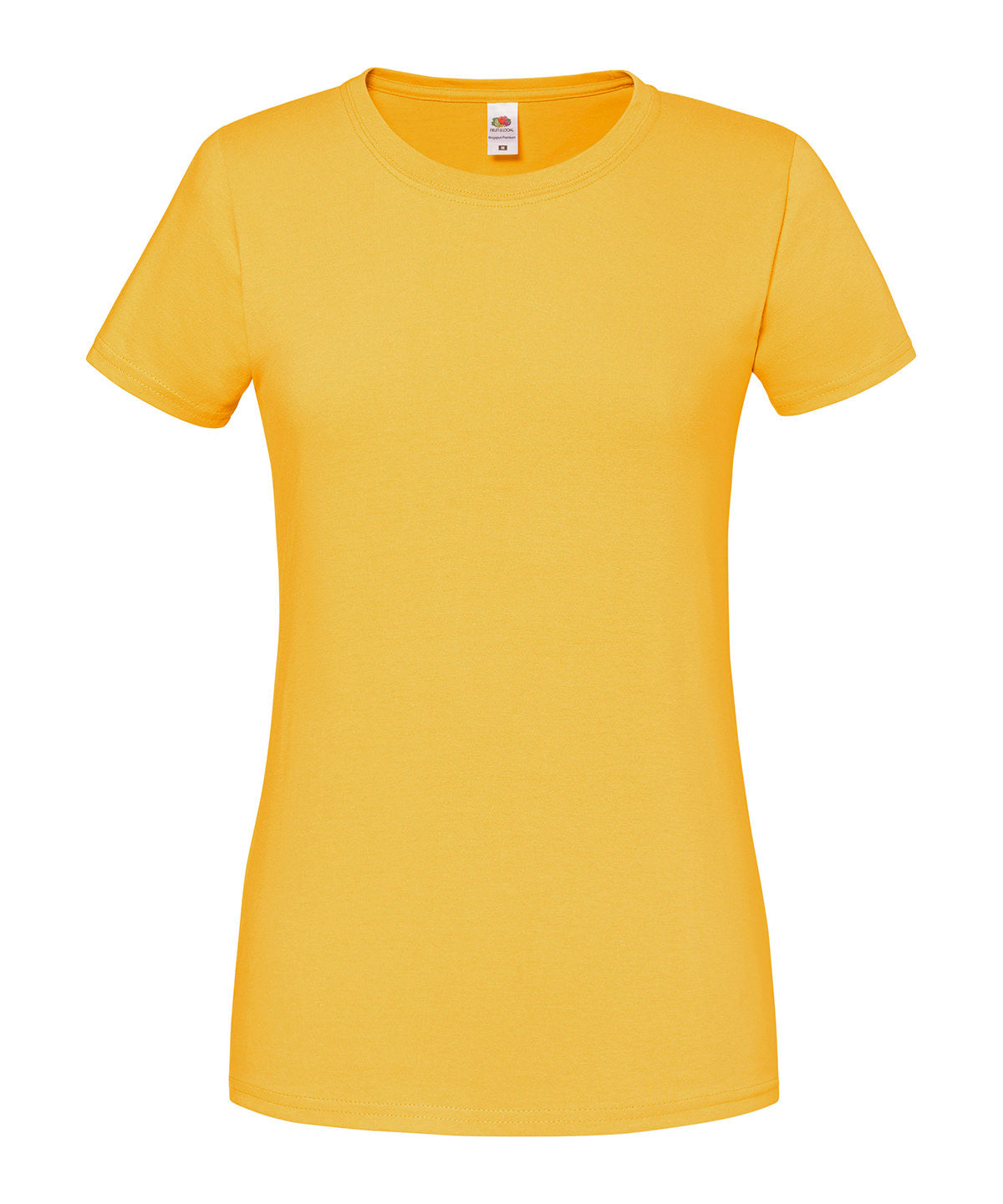 Fruit of the Loom Women's Iconic 195 ringspun premium t-shirt in Sunflower, front view