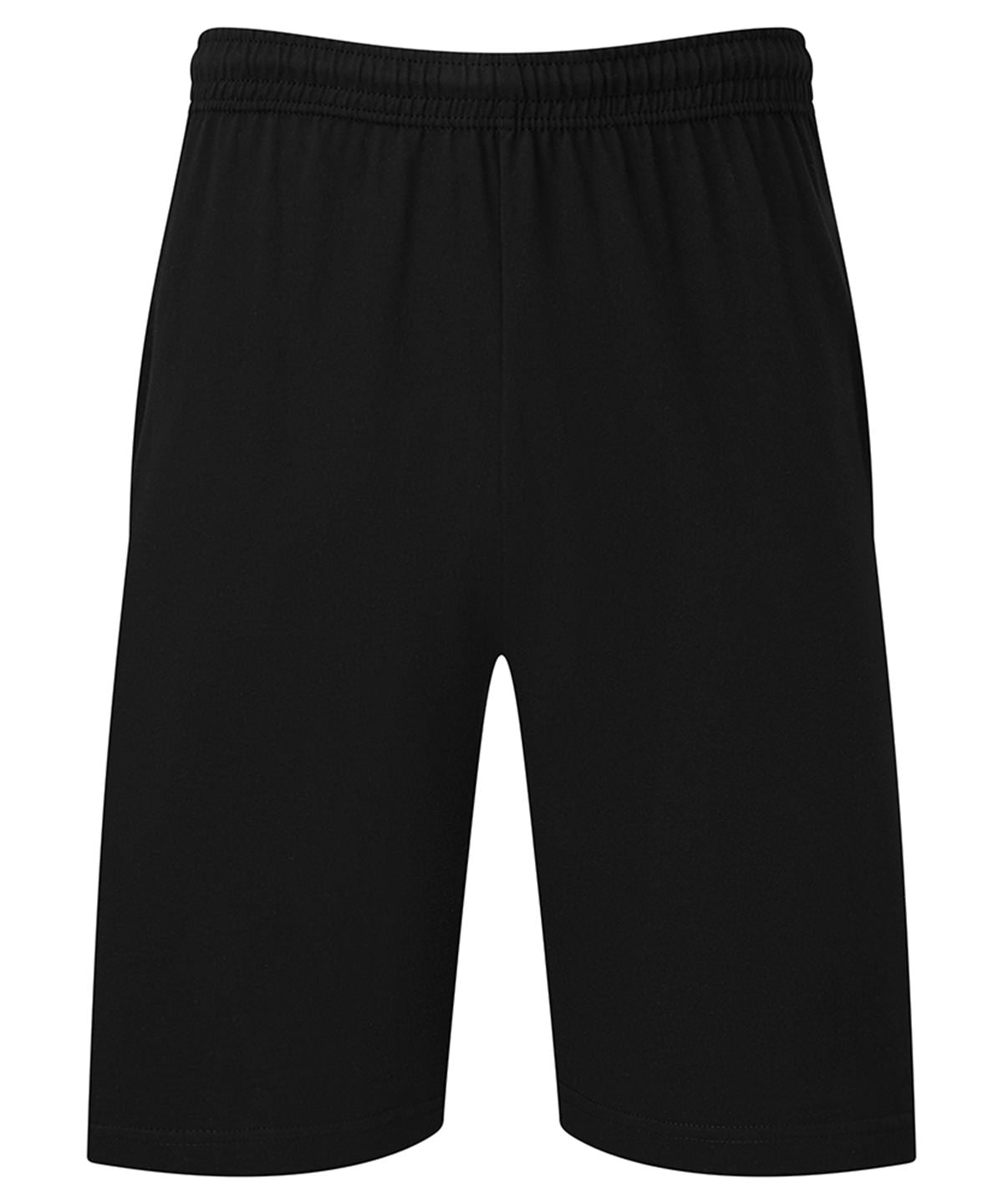 Fruit of the Loom Iconic 195 Jersey shorts in Black, front view