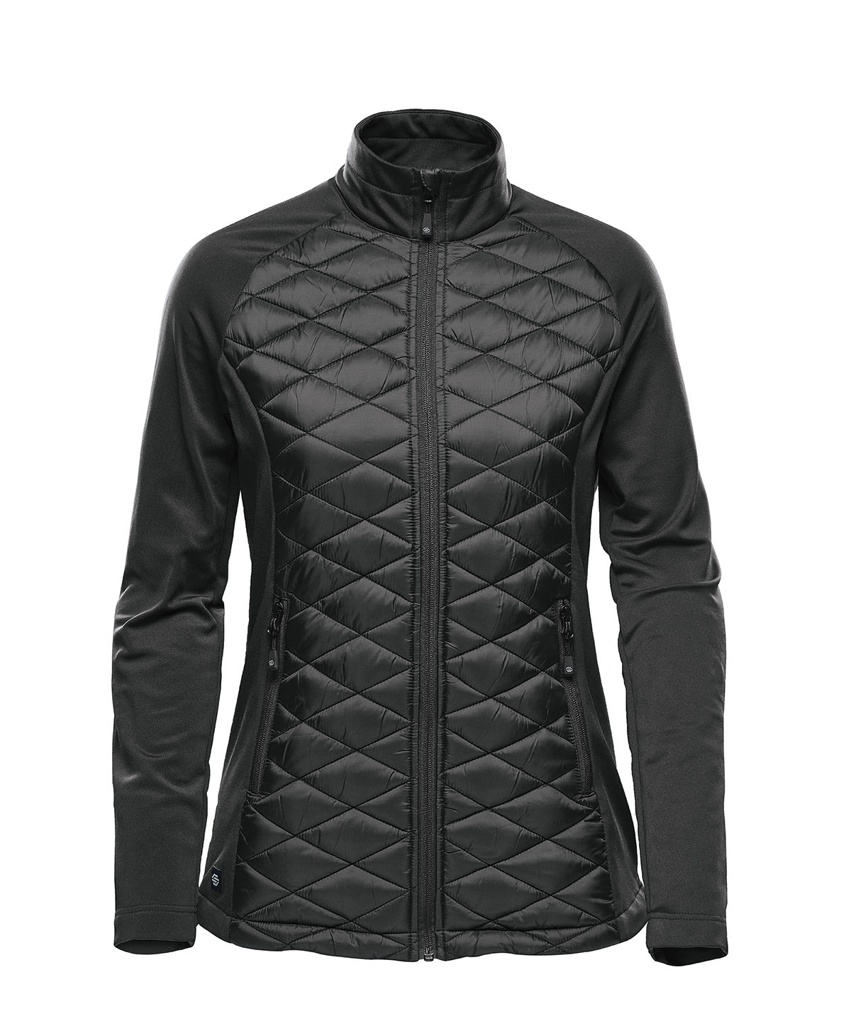 Stormtech Women’s Boulder thermal shell in Black, front view