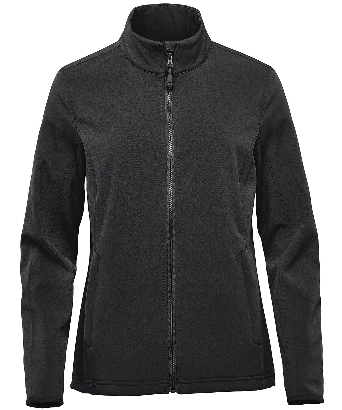 Stormtech Women’s Narvik softshell in Black, front view