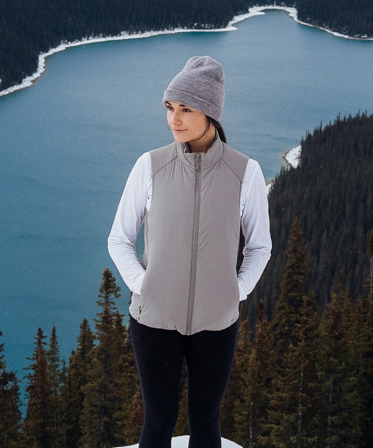 Stormtech Women’s Cascadia thermal vest, lifestyle photo