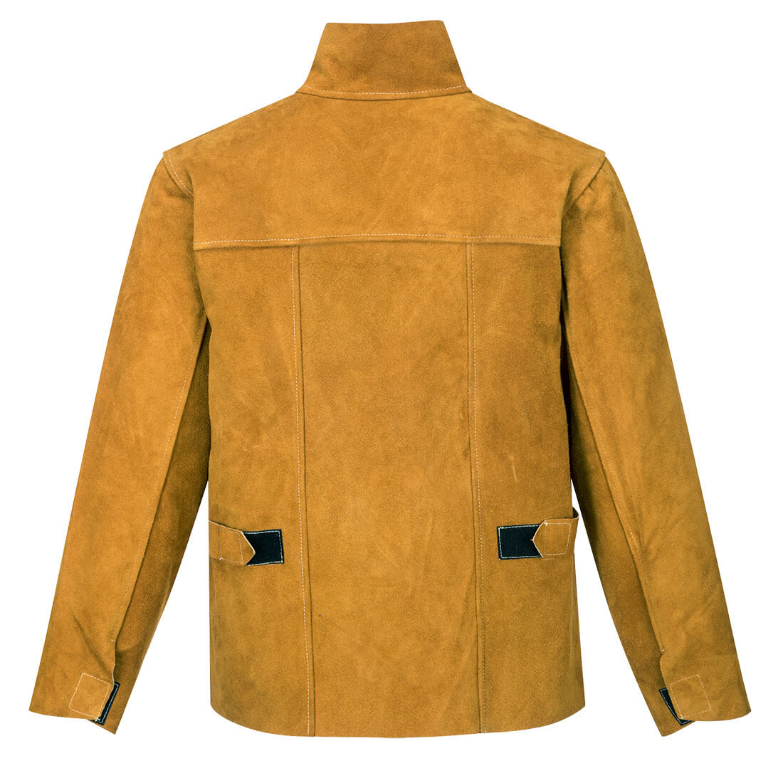 Portwest SW34 FR Leather Welding Jacket in Tan, back view