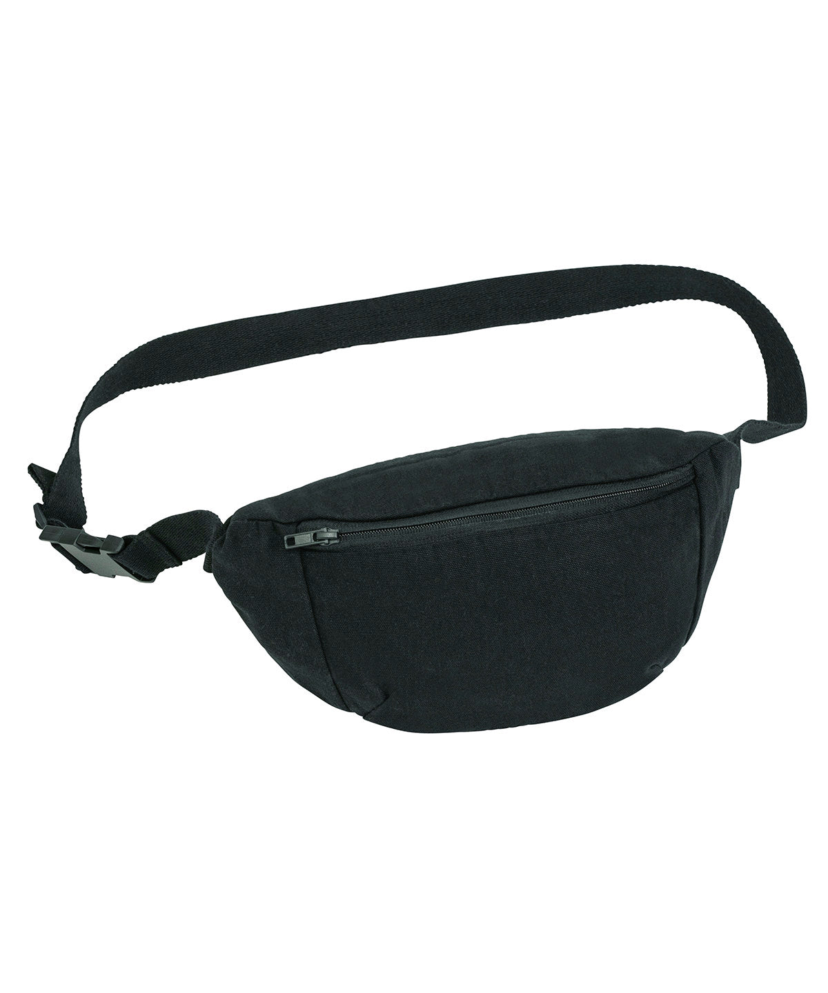 Stanley/Stella Hip bag with canvas fabric in Black, front view