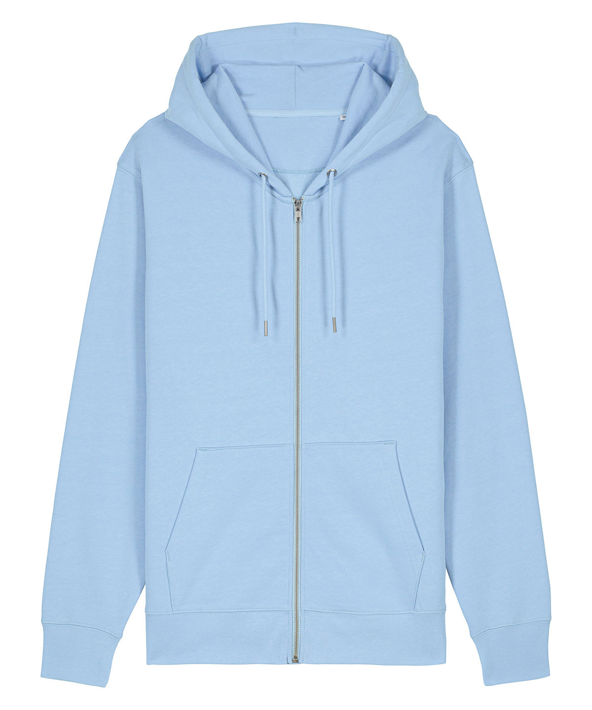 Stanley/Stella Unisex Cultivator 2.0 iconic zip-thru hoodie sweatshirt in Blue Soul, front view