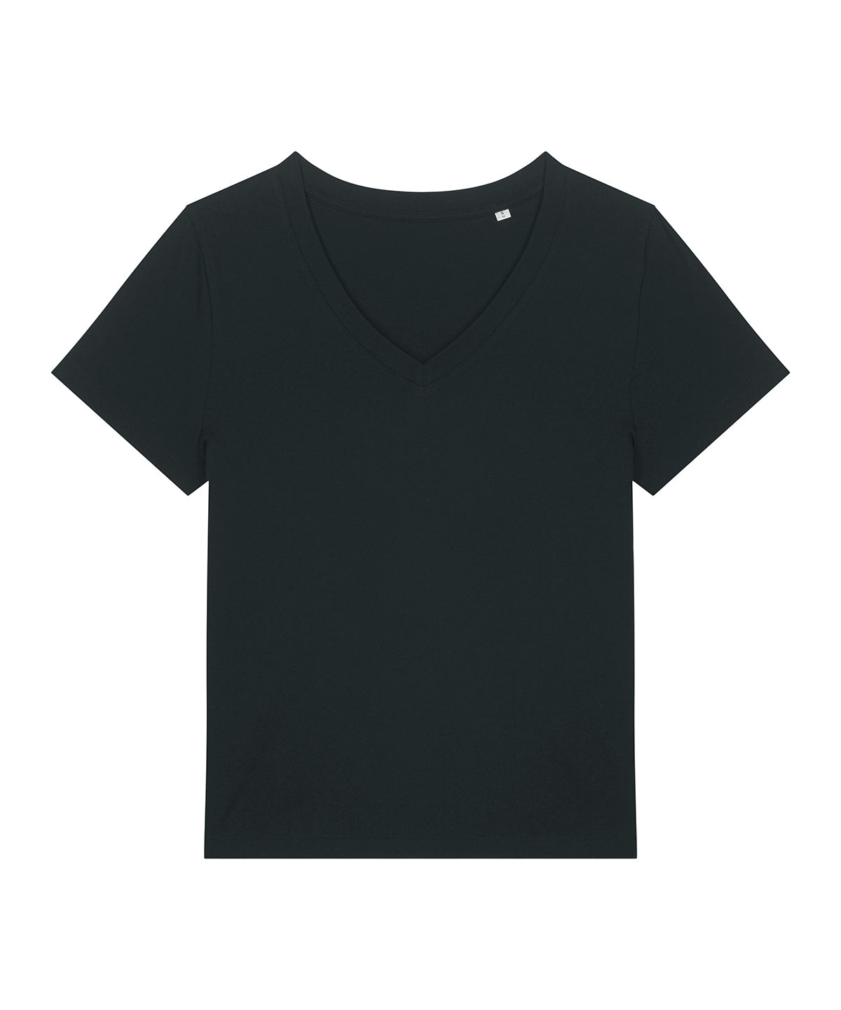 Stanley/Stella Women’s Stella Isla v-neck t-shirt in Black, front view