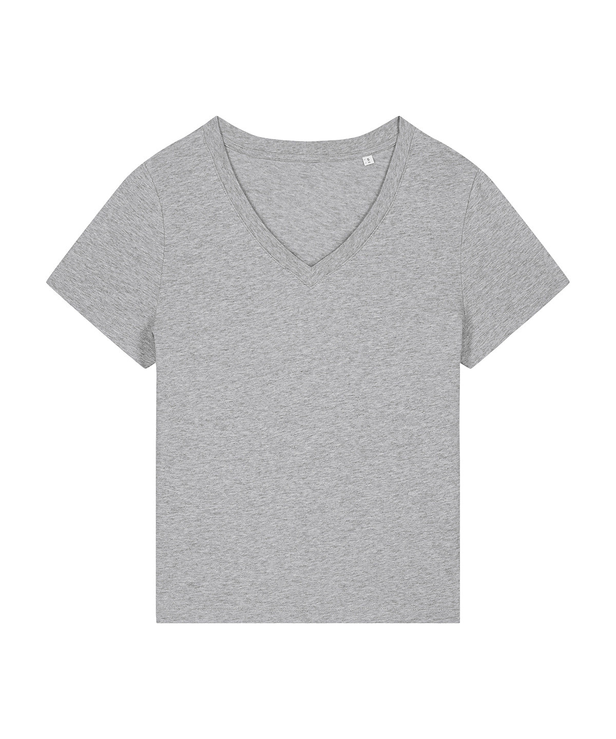 Stanley/Stella Women’s Stella Isla v-neck t-shirt in Heather Grey, front view