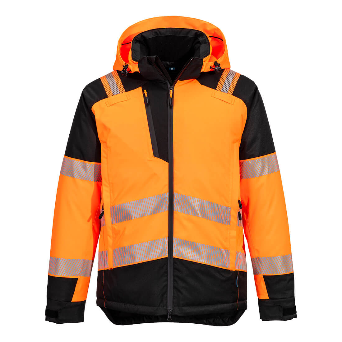 Portwest PW3 Hi-Vis Winter Jacket in Orange/Black, main product image