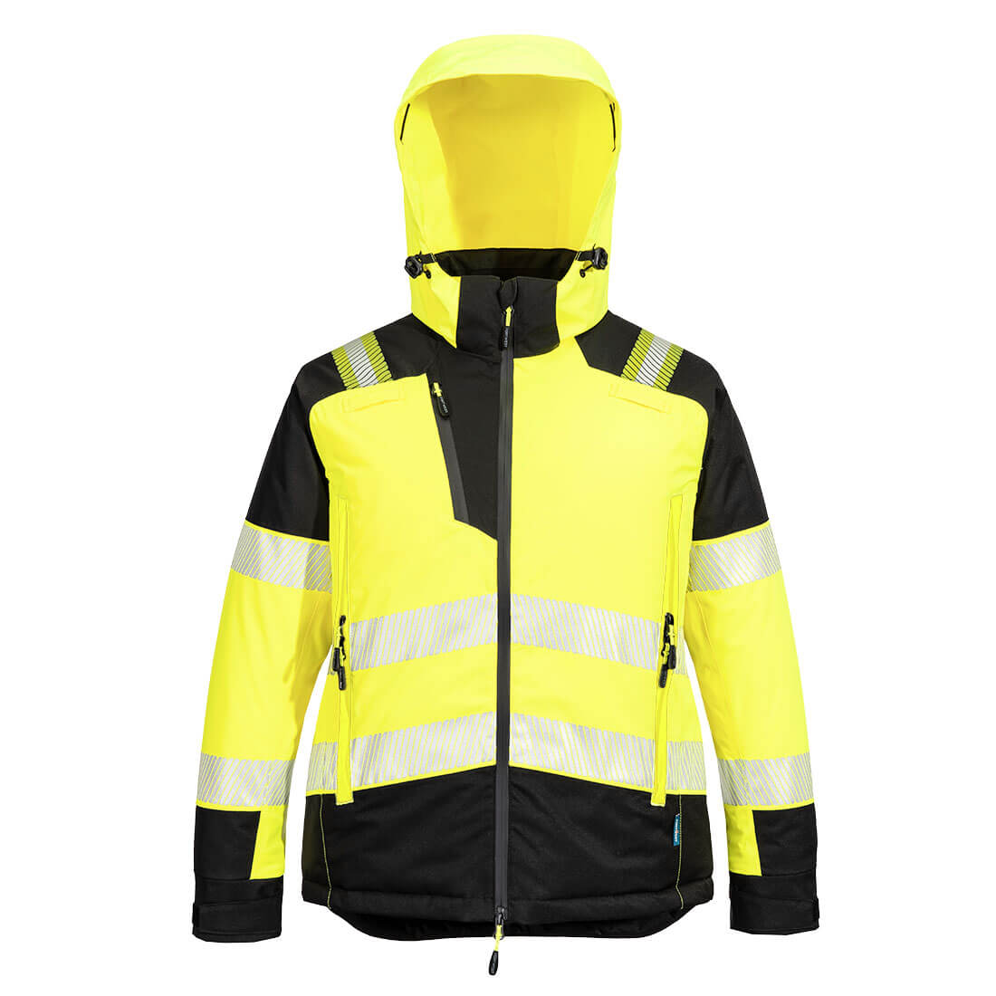 Portwest PW3 Hi-Vis Women's Winter Jacket in Yellow/Black, image 2