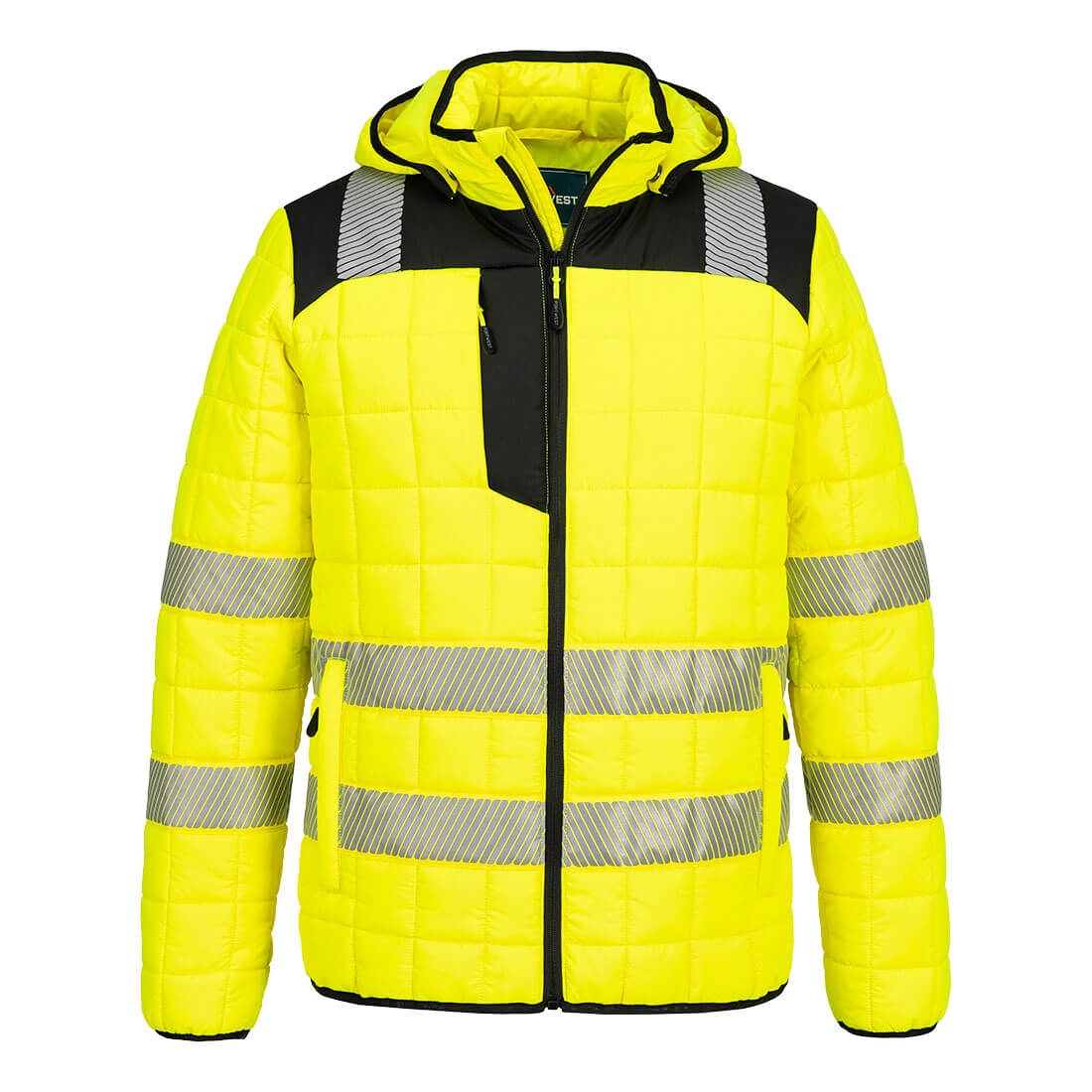 Portwest PW3 Hi-Vis Square Baffle Jacket in Yellow/Black, image 2