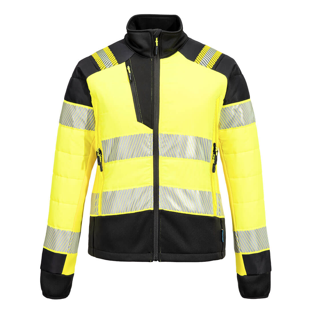 Portwest PW3 Hi-Vis Women's Hybrid Baffle Jacket in Yellow/Black, image 2