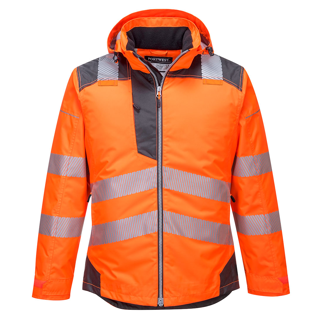 Portwest PW3 Hi-Vis Winter Jacket in Orange/Grey, image 2